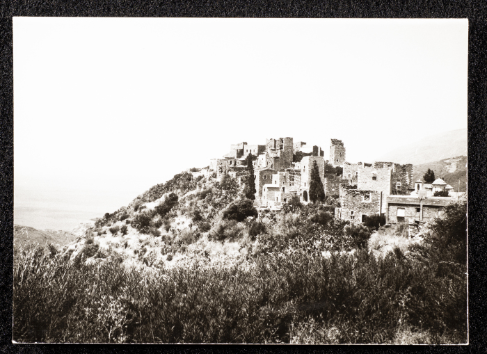 A Glimpse of Old Houses on a Mountain in Greece 