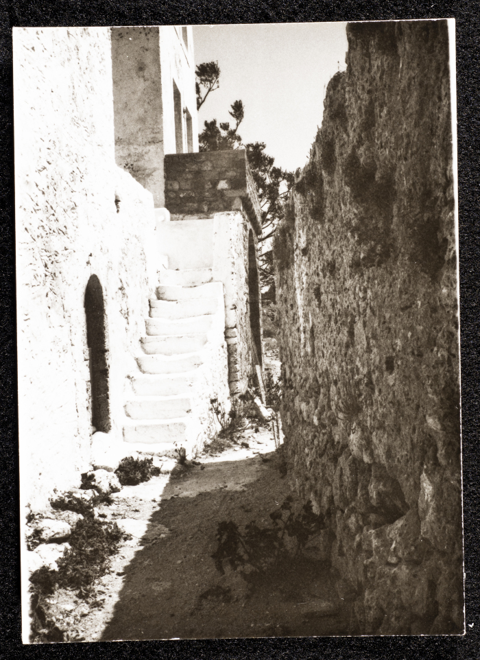 A Glimpse of Old Houses on a Mountain in Greece 