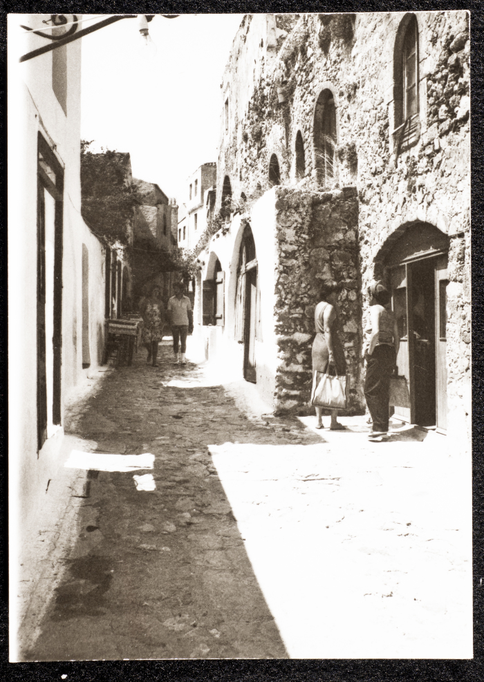 A Glimpse of Old Houses on a Mountain in Greece 