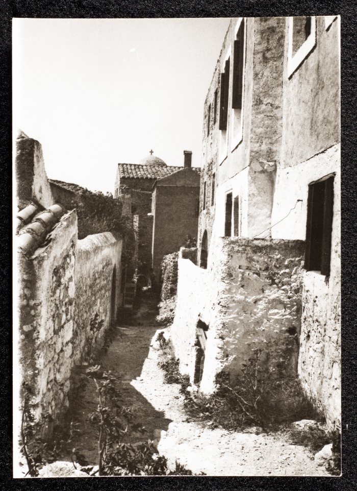 A Glimpse of Old Houses on a Mountain in Greece 