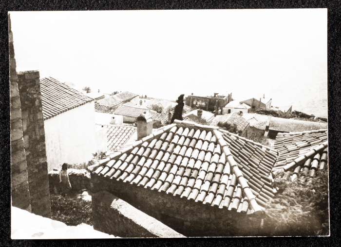 A Glimpse of Old Houses on a Mountain in Greece 