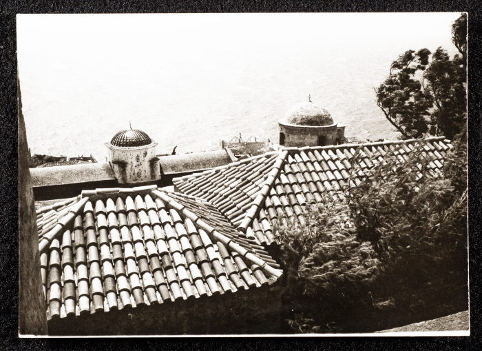 A Glimpse of Old Houses on a Mountain in Greece 