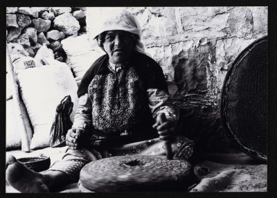A Photograph of Um Khader Shamasne in the Village of Qatanna, al-Quds