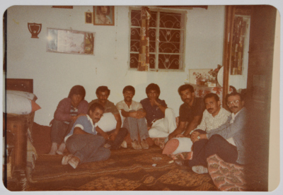 A Photograph of the Shaheed Abdullah Alawneh with his Friends at his House in Jaba