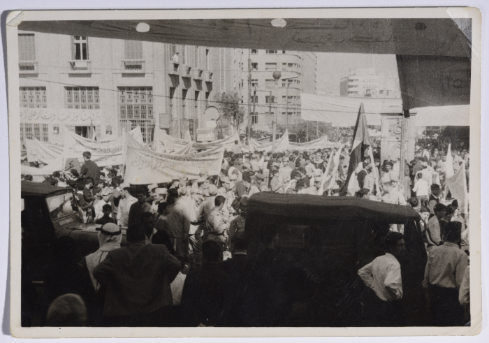 A part of a  Damascus' demonstration against The Central Treaty Organization (CENTO) or Baghdad Pact