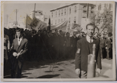 A part of a demonstration roaming the streets of the Syrian Capital 