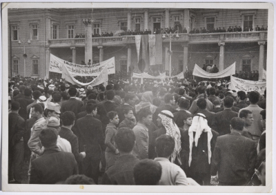 صورة للتظاهر ضد حلف بغداد في دمشق 