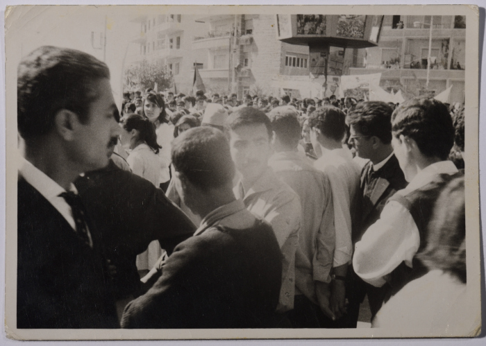 A bunch of people rallying in one of the demonstrations in Damascus