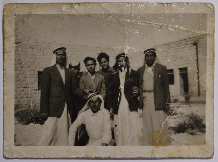 A photo for a group of men in Salfit School for Boys' yard