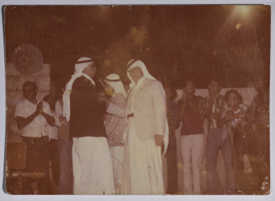 Rajih al Salfeety with his friend, the poet 