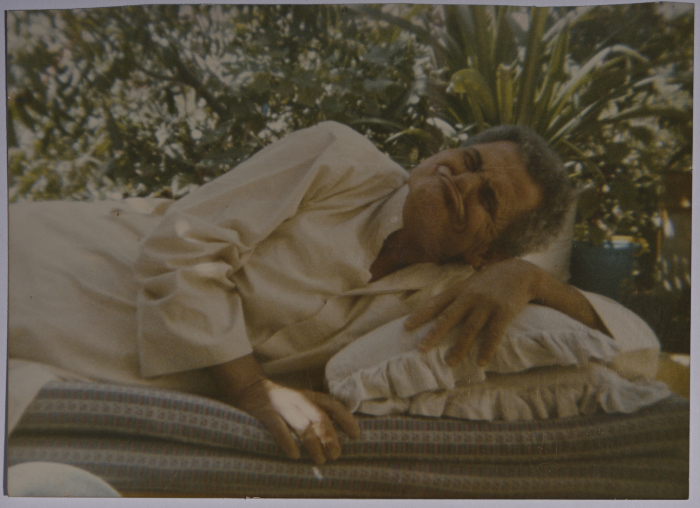 Rajih al Salfeety in his house yard