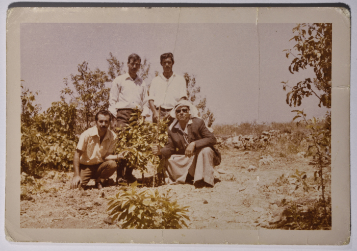 Rajih al Salfeety with his friends in Salfit