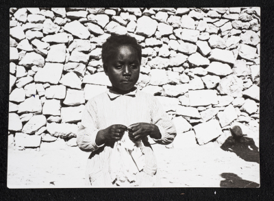 Khadija Qalmbu at the Rawdat el-Zuhur School Yard