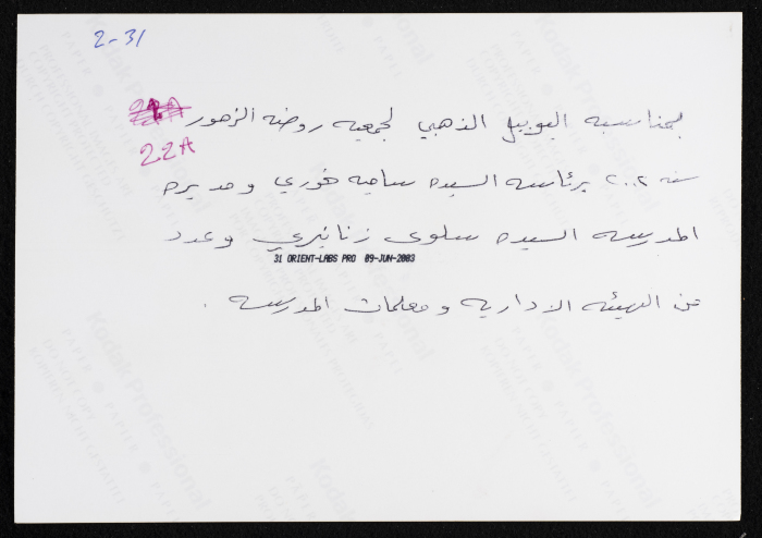 A Photograph of a Celebration of the Golden Jubilee for Rawdat el-Zuhur 