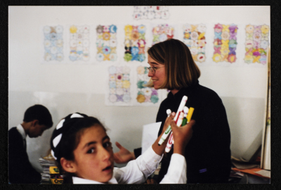 A Photograph of Volunteer, Laury Hayes, at Rawdat el-Zuhur 