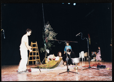 A Photograph of Preparations for a Play in Honour of the Golden Jubilee for Rawdat el-Zuhur 