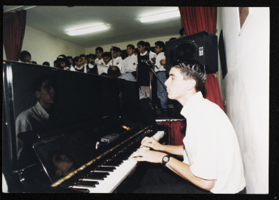 A Photograph of Simon Azazian during a Celebration at Rawdat el-Zuhur