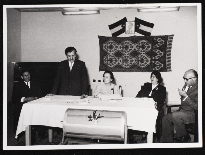 A Photograph of a Lottery Event for Charitable Societies  