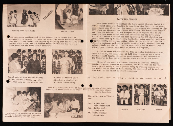 A Brochure Issued by Rawdat El-Zuhur (The House of Flowers) in the Late 1980s 