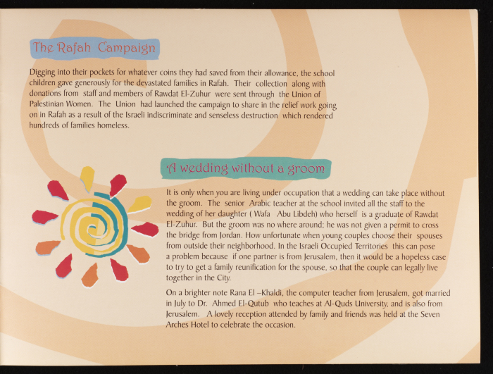 A Brochure Issued by Rawdat El-Zuhur (The House of Flowers) 