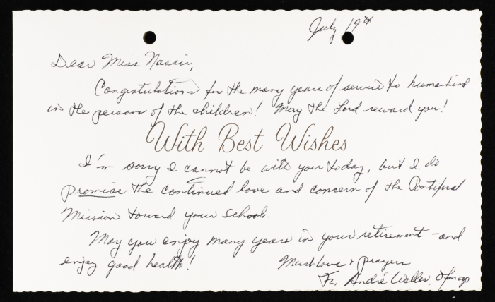 A Postcard Sent to Elizabeth Naṣer