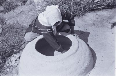 A Woman Making Taboon Bread in Kobar, Ramallah