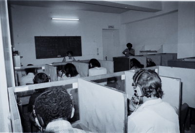 من إحدى المحاضرات في حرم جامعة بيرزيت القديم 