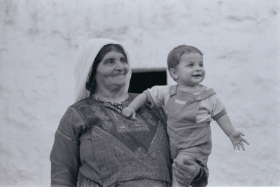 A Grandmother with her Grandchild from Kobar, Ramallah 