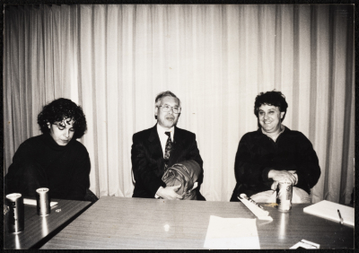 A Photograph of Kamilya Jubran, a Member of Sabreen Group, with Others in Japan, 1992