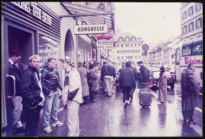 A Photograph of a Busy Street in Bern, Switzerland, 1995