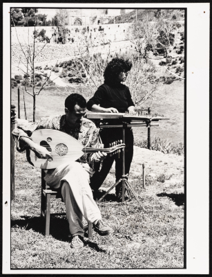 Camila Gubran and Saʿid Murad During a Photoshoot for Sabreen Group in Jerusalem, 1989 