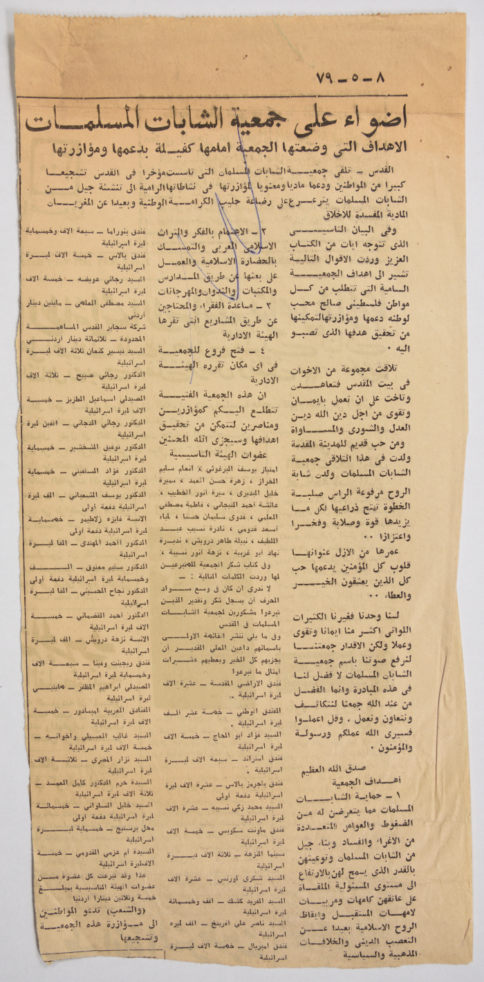  خبر حول جمعية الشابات المسلمات في القدس 