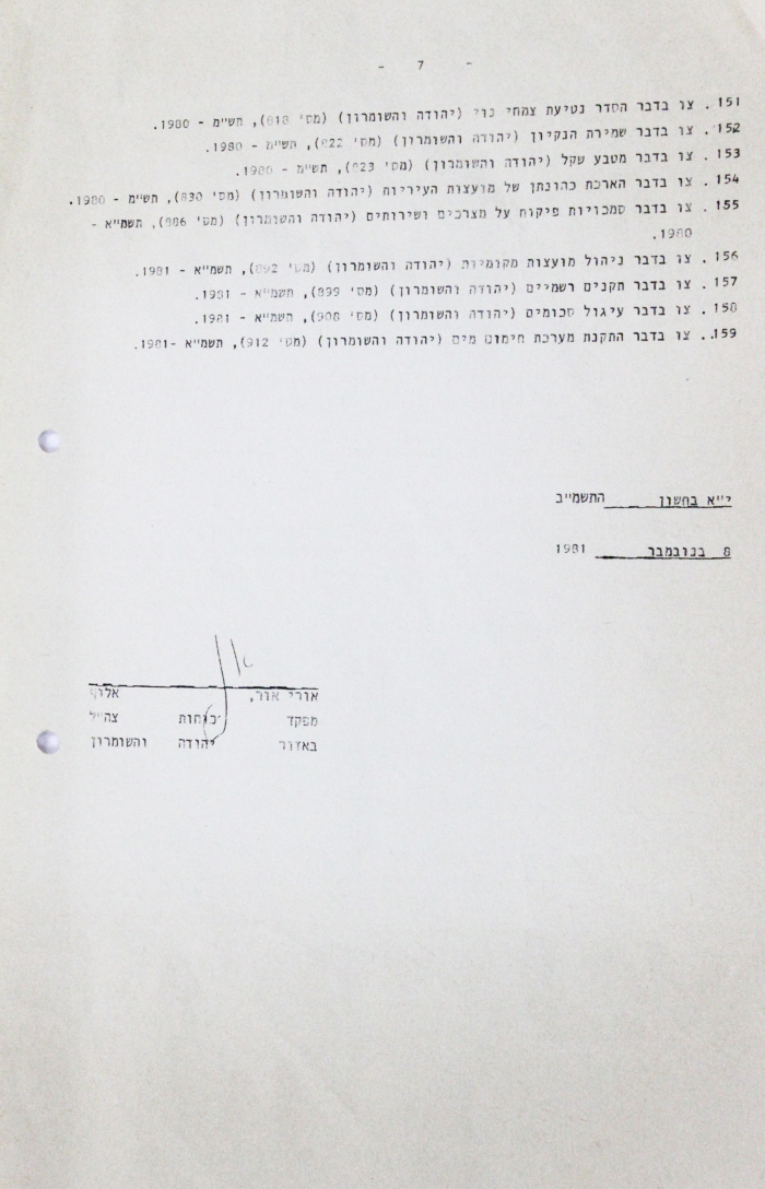 The Decision to Build the Israeli Civil Administration in the West Bank