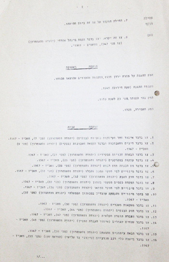 The Decision to Build the Israeli Civil Administration in the West Bank