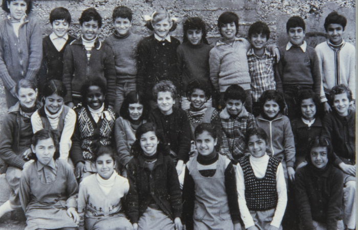 صورة لطلبة من مدرسة روضة الزهور في القدس، 1955 