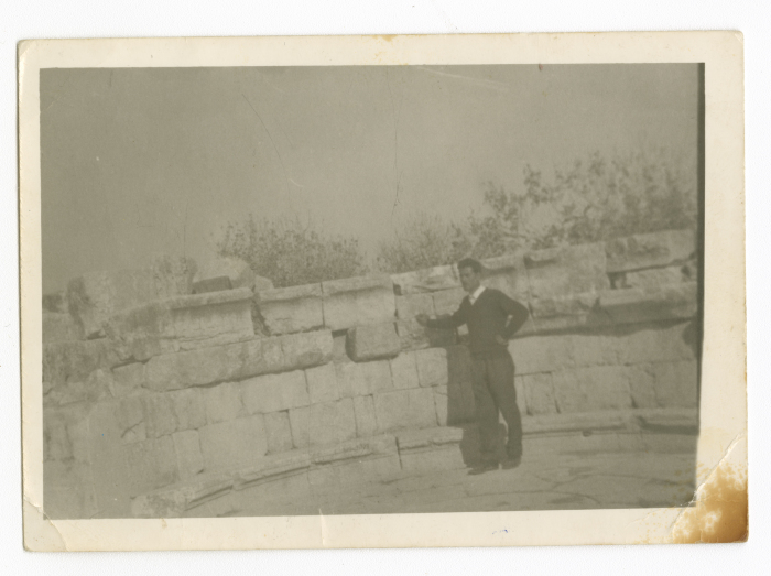 A Man Next to Monuments in Sebastia;A Man Next to Monuments in Sebastia