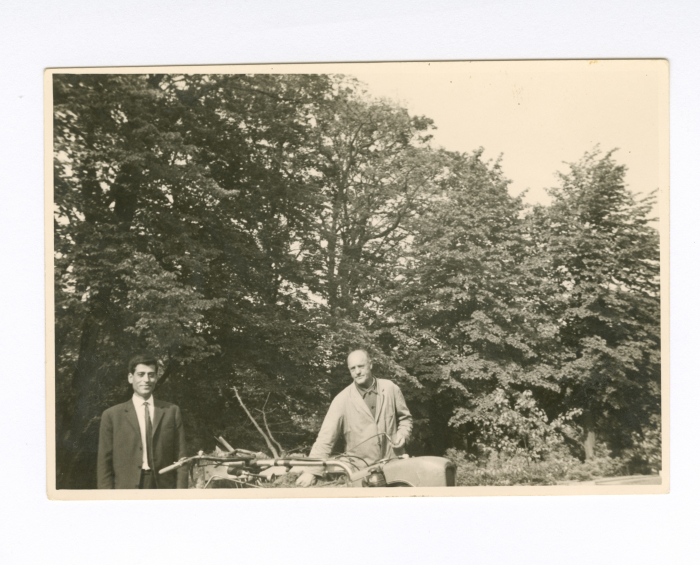 Two Men in a Park in Germany;Two Men in a Park in Germany