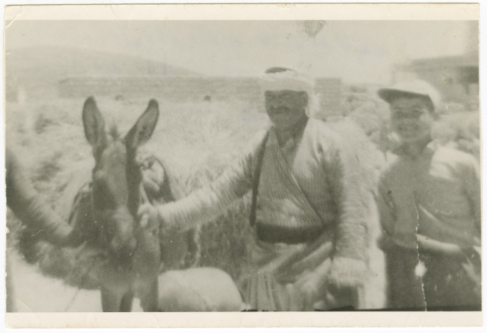 A Father and his Son Working in the Threshing Floor
