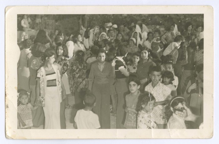 The participants in the "Zaffa" of the groom Ghazi Abu Al-Suod, 1972