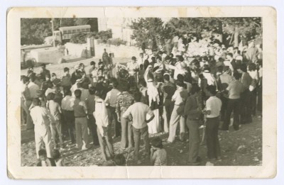 The participants in the "Zaffa" of the groom Ghazi Abu Al-Suod, Rifidia, 1972