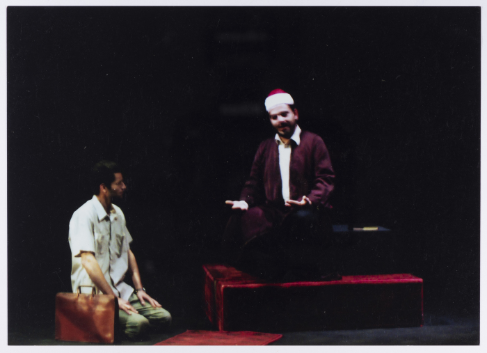 A Photograph of Amer Hlehel and Saleh Bakry during the Theatrical Performance of 
