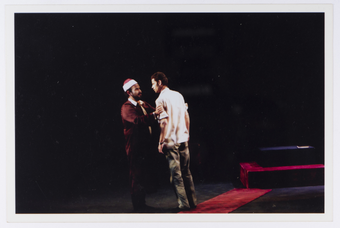 A Photograph of Amer Hlehel and Saleh Bakry during the Theatrical Performance of 