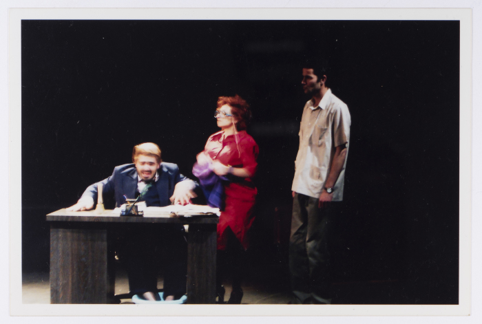 A Photograph of Amer Hlehel during the Theatrical Performance of 