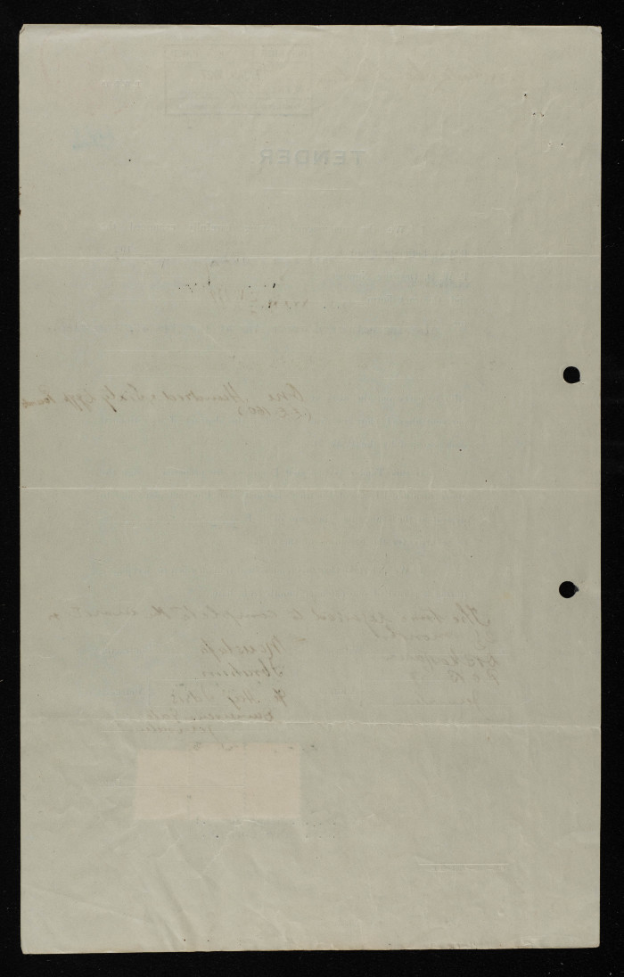 عطاء هندسي لأعمال حفريات وإزالة بقايا بناء في منطقة القلعة في مدينة القدس أصدرته سلطة الانتداب البريطاني على فلسطين