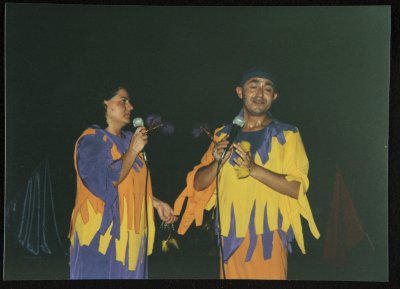 صورة من عرض مسرحي "كراكوزي" في المنيا، 2001
