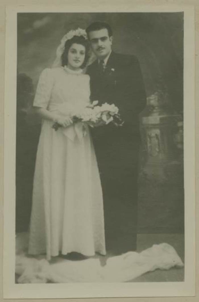 A Married Couple on their Wedding Day 