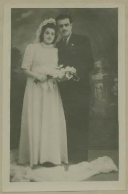 A Married Couple on their Wedding Day 
