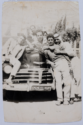 Taxi Drivers in Front of Etimad Taxi Service on Faisal Street, Nablus 