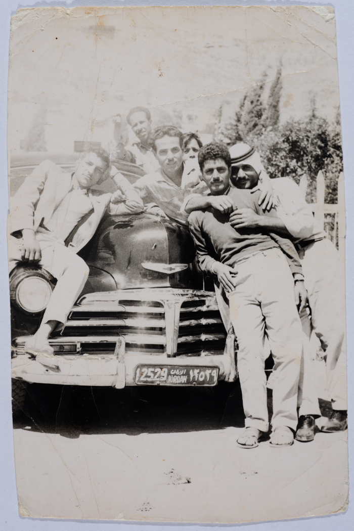 Taxi Drivers in Front of Etimad Taxi Service on Faisal Street, Nablus 