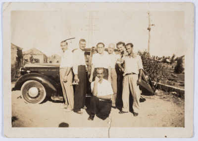 Taxi Drivers in Front of Etimad Taxi Service in Nablus 
